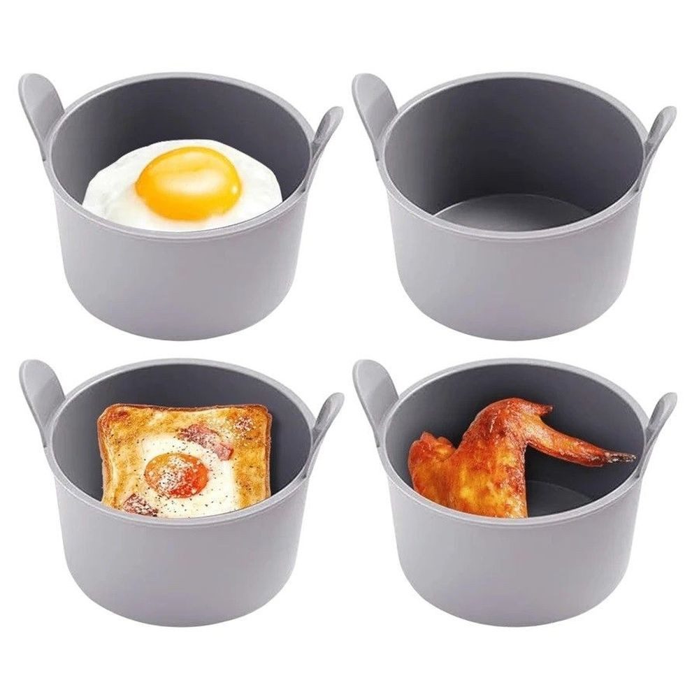 Auflaufform 4er-Set Silikonformen XL für Airfryer Muffins Eierpochierer DE.