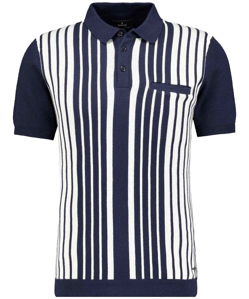 RAGMAN Sweatshirt Polo stripe, vertical