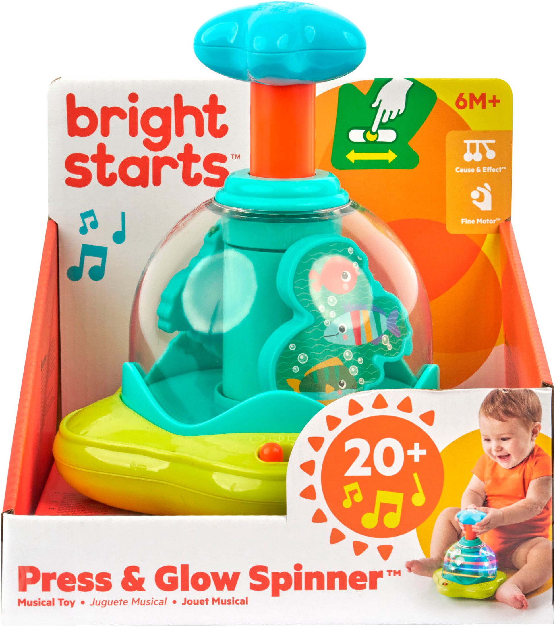 Bright Starts Kreisel Press & Glow Spinner™, mit Licht und Sound