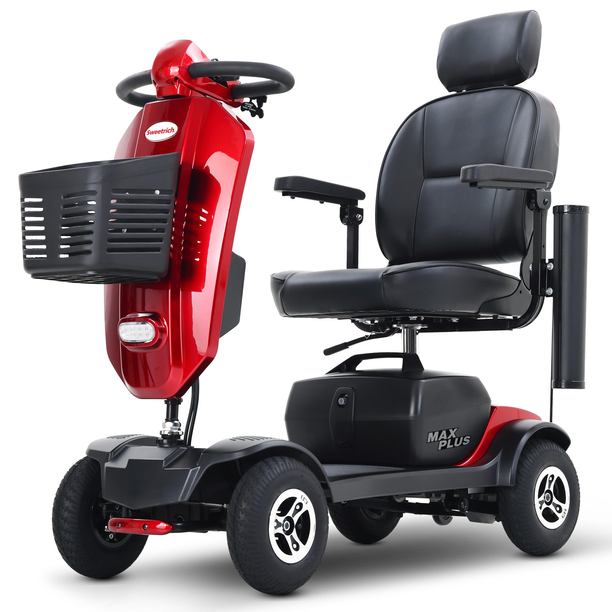 kowdom Elektromobil E-Mobil Senioren 6km/h faltbar 25km 360° Sitz USB führerscheinfrei, 300 W, (Einzelgerät, Einzelgerät), faltbar 990x510mm, 360° Sitz, Kopfstütze, Federung, USB, Windschutz