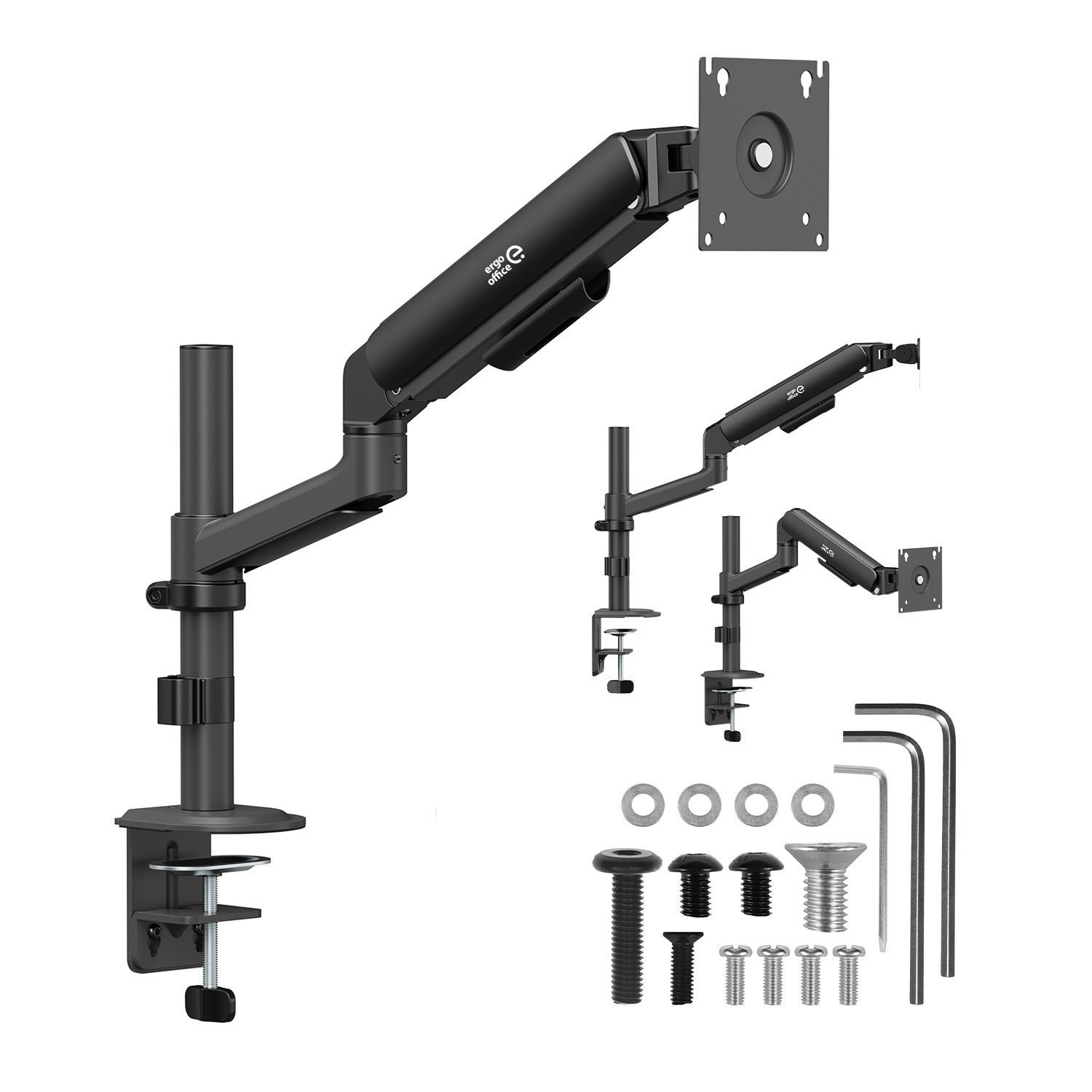 Ergo Office Monitor-Halterung ER-691 für 17–32-Zoll-Monitore mit Gasfeder, (bis 32 Zoll, Maximale Tragkraft: 10 kg, Maximale Bildschirmhöhe: 577 mm)