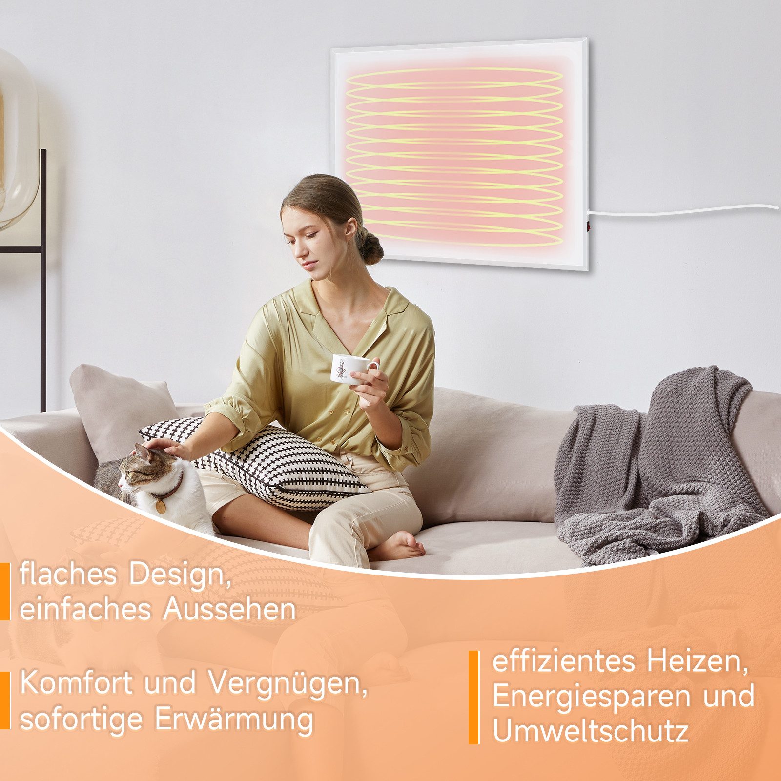 ZMH Infrarotheizung Energiesparend 170/290/350W Wandheizung für günstig online kaufen