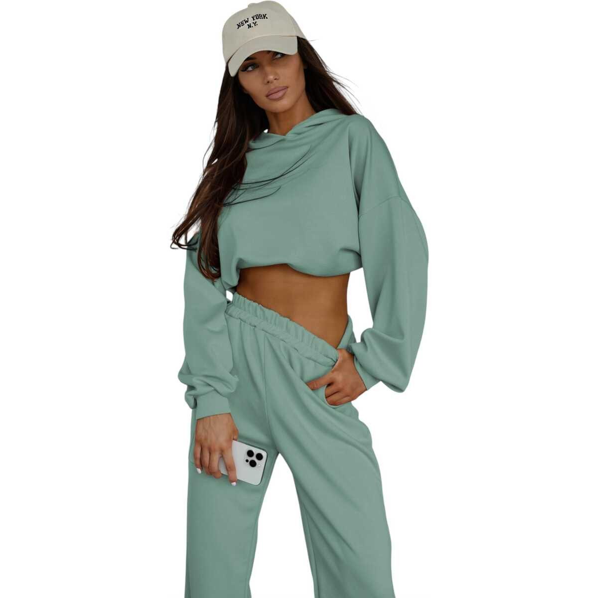 EloModa Jogginganzug Jogginganzug Damen Trainingsset OVERSIZE – Hoodie & Jogginghose bequem (2-tlg)