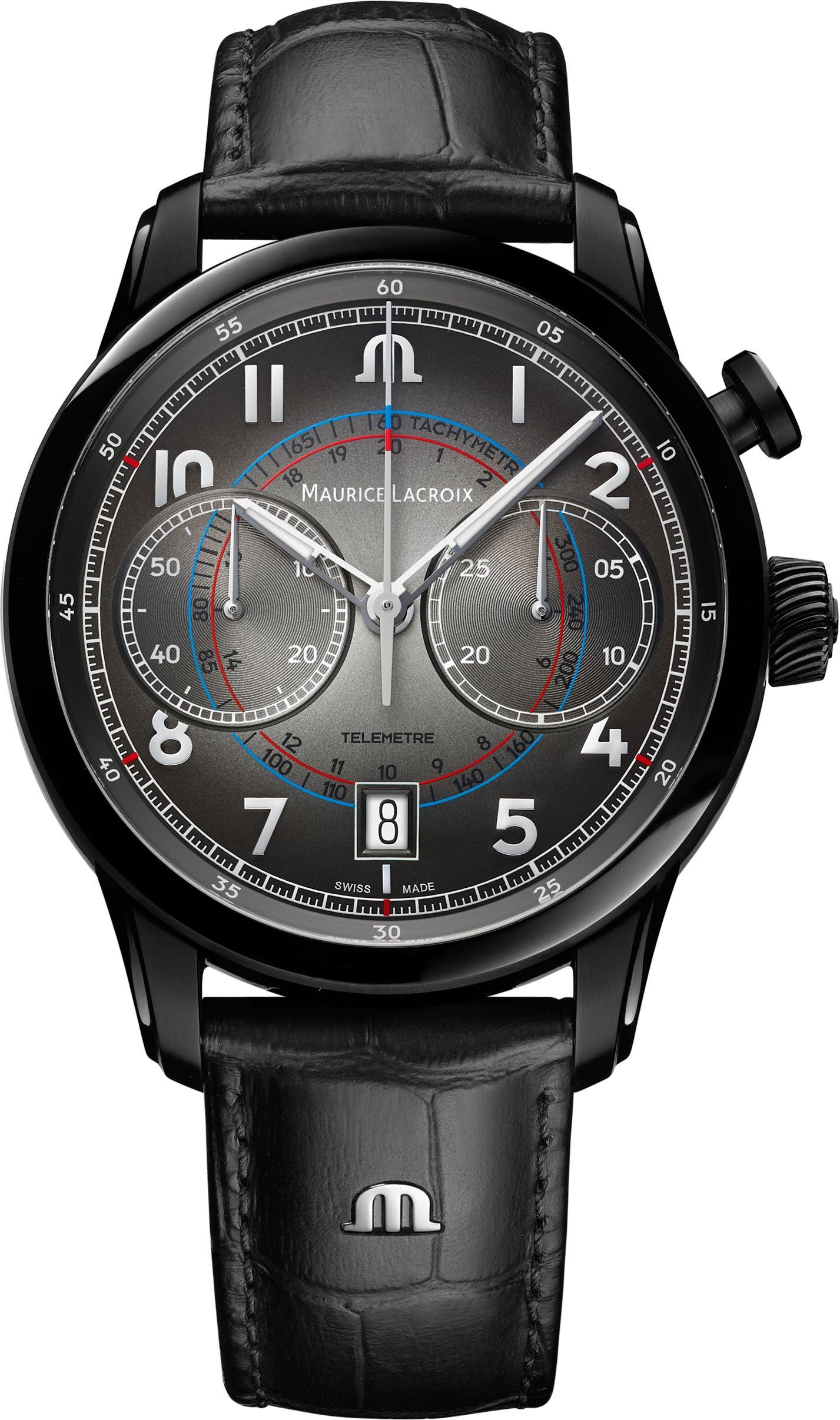 MAURICE LACROIX Chronograph Pontos Monopusher, PT6428-DLB01-320-2, Automatik | Schweizer Uhren