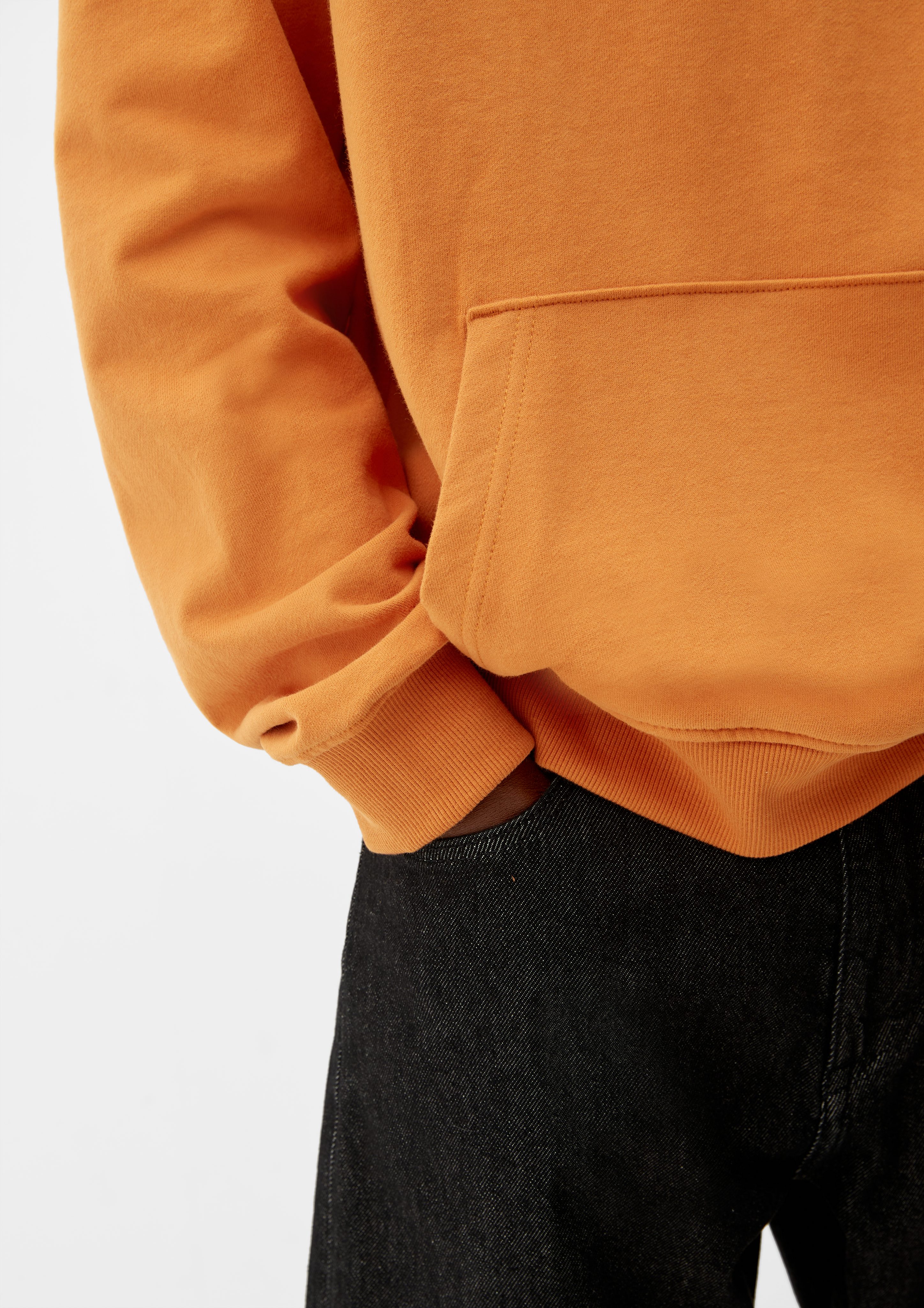 Sweatshirt Dye, mit Blende Artwork, gummiertem Garment s.Oliver Print orange Hoodie