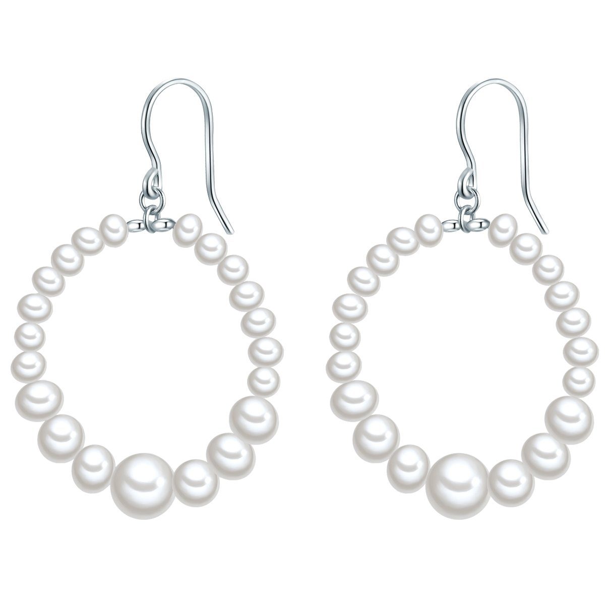 Valero Pearls Perlenohrringe silber, mit Süßwasser-Zuchtperlen