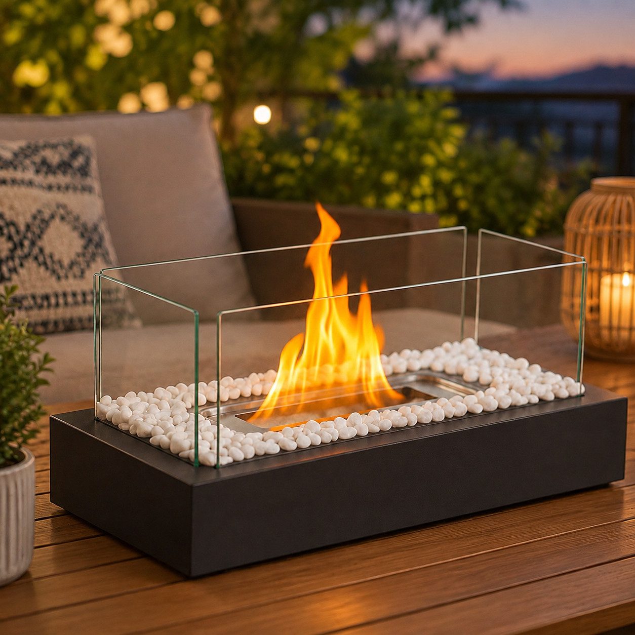 Nettlife Tischfeuer Bioethanol Kamin Tischkamin, Indoor/Outdoor,Tragbare Dekokamin,Schwarz (Set), Die Party Geschenkideens oder als …