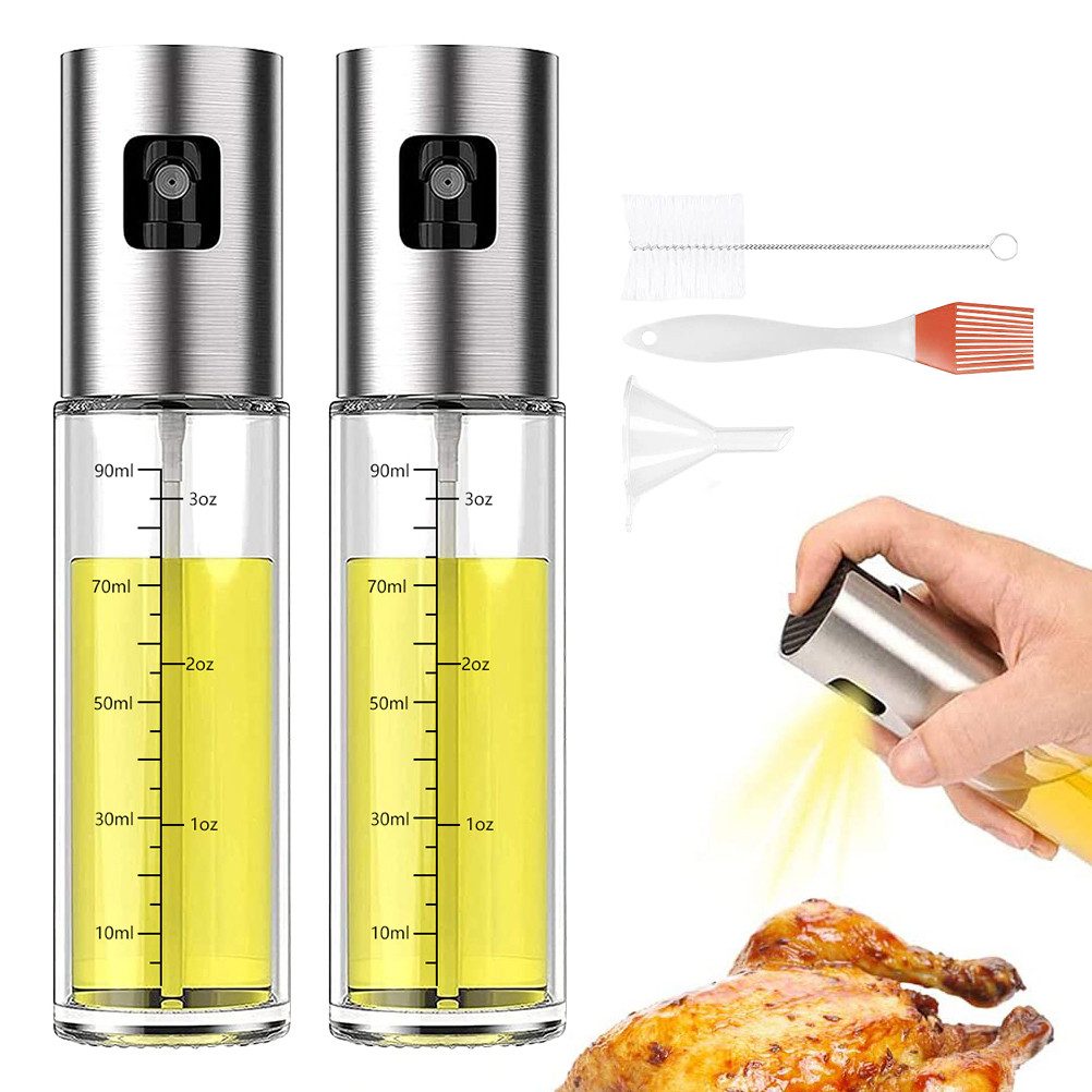 MDHAND Ölspender Ölsprüher zum Kochen, 90ml, (Set, 2-tlg), Olivenölsprüher für Salat, Grillen, Backen in der Küche(  Zweierpack)