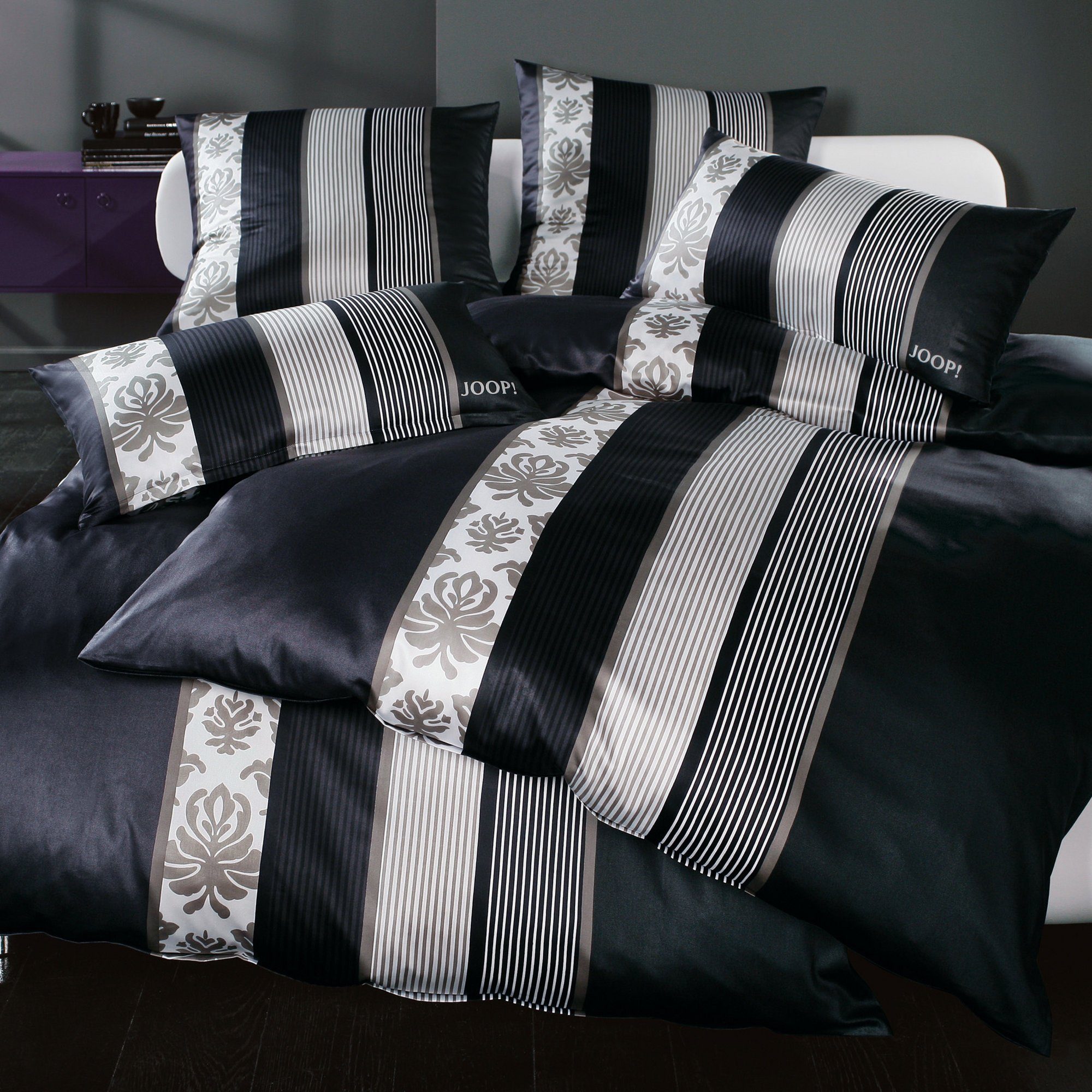 JOOP! Bettwäsche Bettwäsche "Ornament Stripe", Mako-Satin, günstig online kaufen