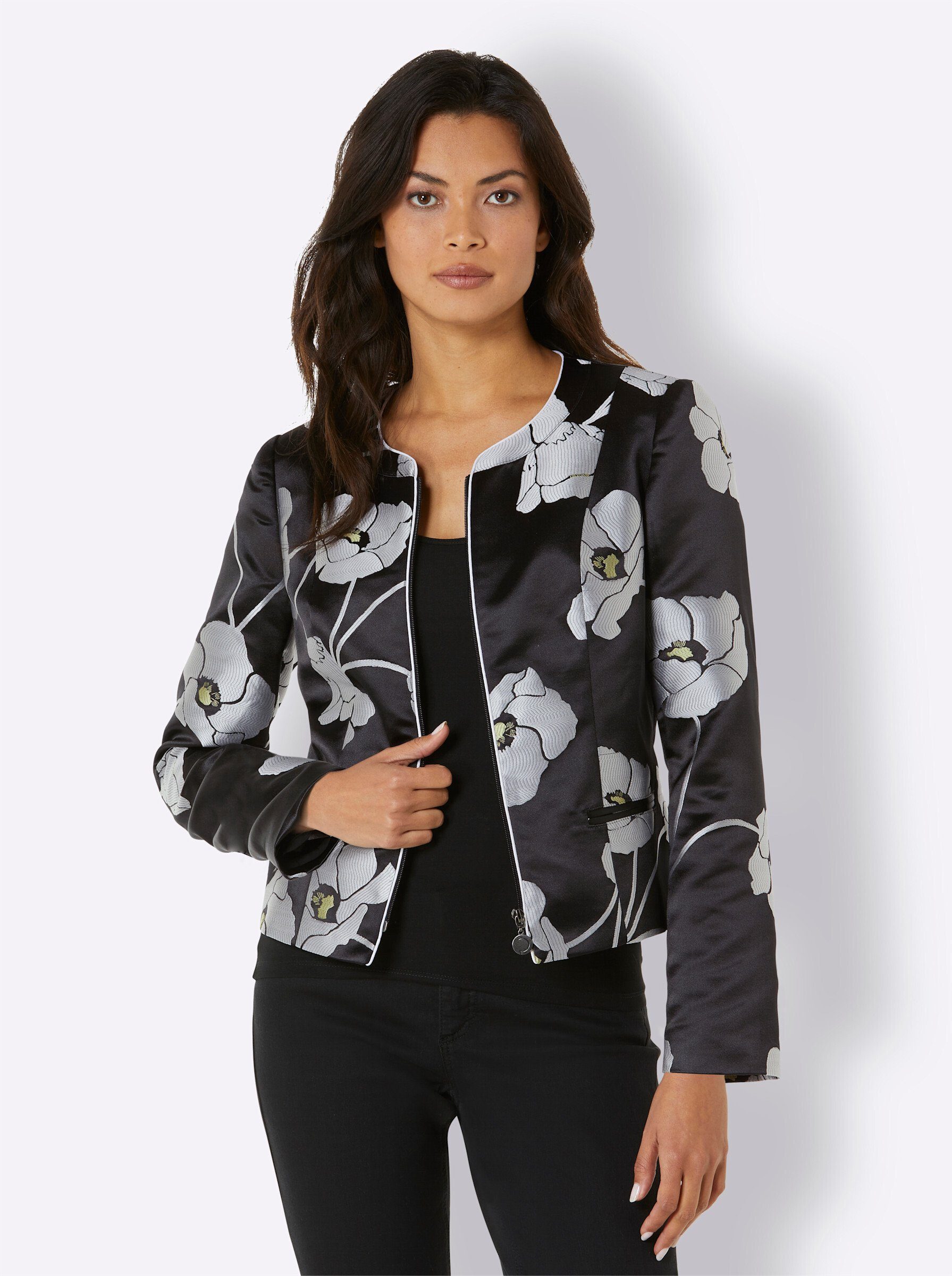 creation L Blusenblazer Polyester-Seiden-Blazer