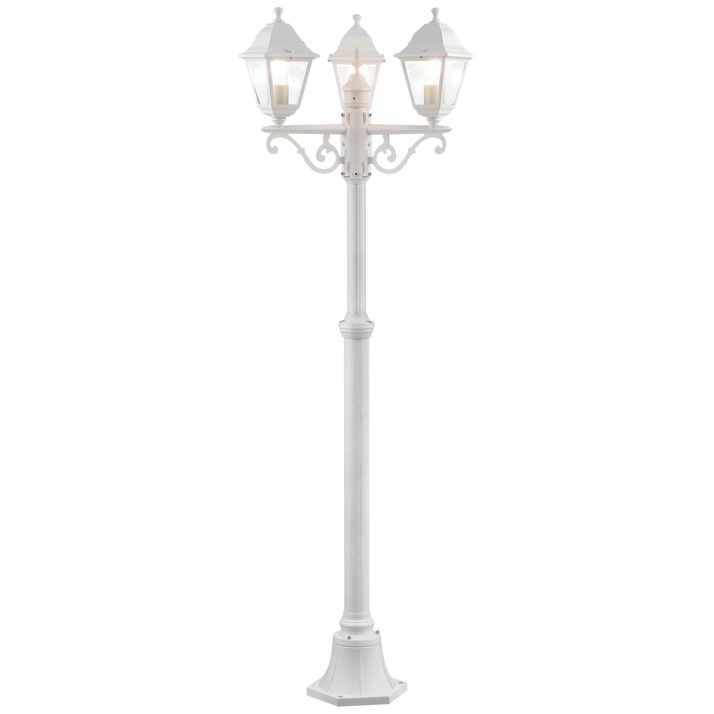Lightbox Außen-Stehlampe, ohne Leuchtmittel, Außen Stehlampe, 200 cm Höhe, Ø 58 cm, E27, IP44, Metall/Glas