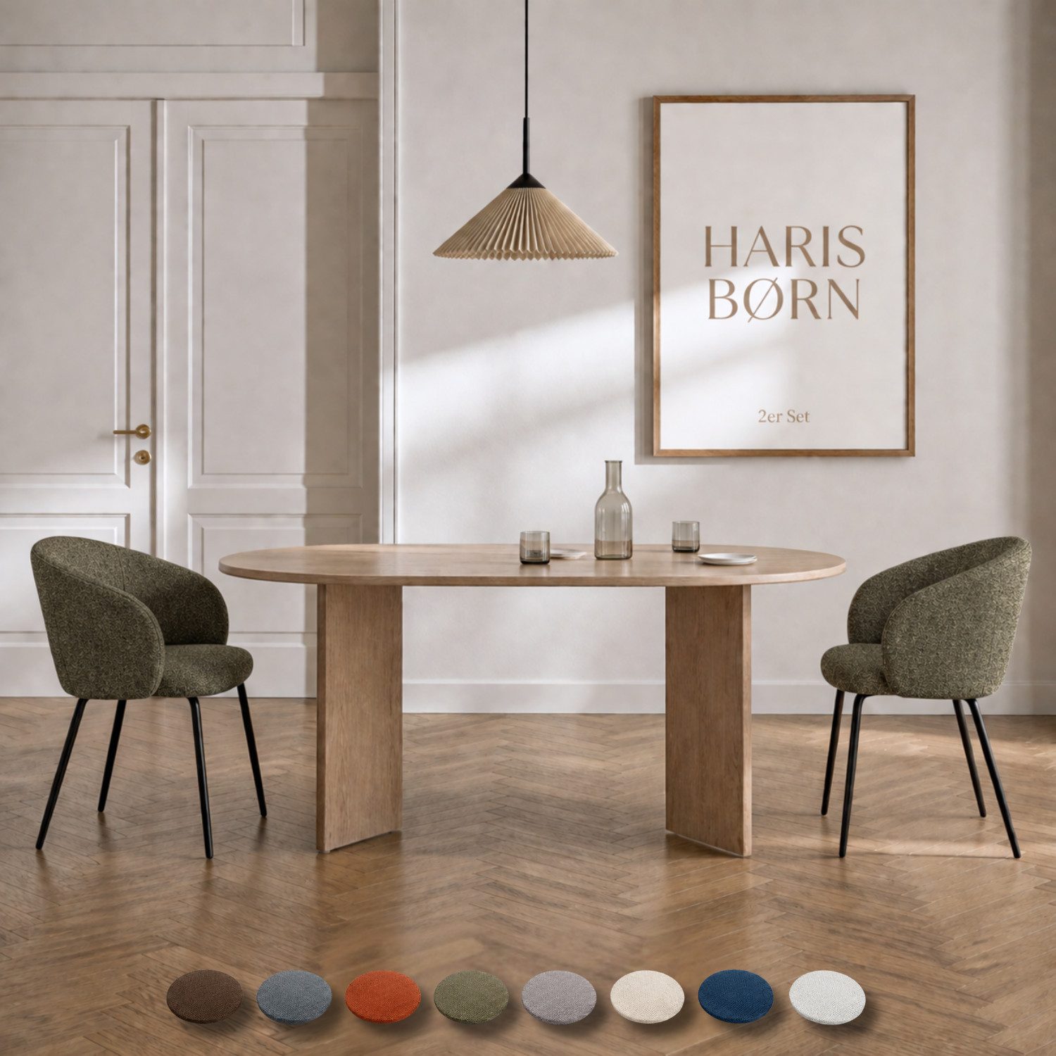 Haris Børn Esszimmerstuhl mit Armlehnen - Hochwertige Polsterstühle für Esszimmer (Set, 2 St), Premium Esszimmer Stühle & Wohnzimmer Stühle