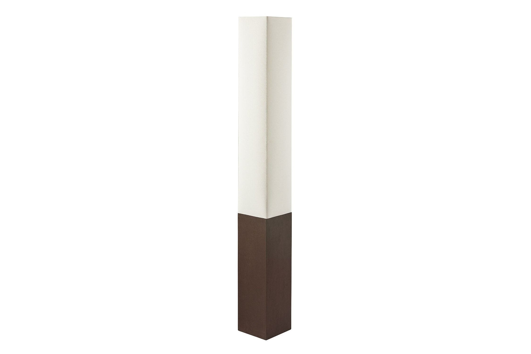 Licht-Erlebnisse Stehlampe VARZI, ohne Leuchtmittel, Stoff Holz 160 cm hoch Braun Weiß E27 2-flammig eckig Modern