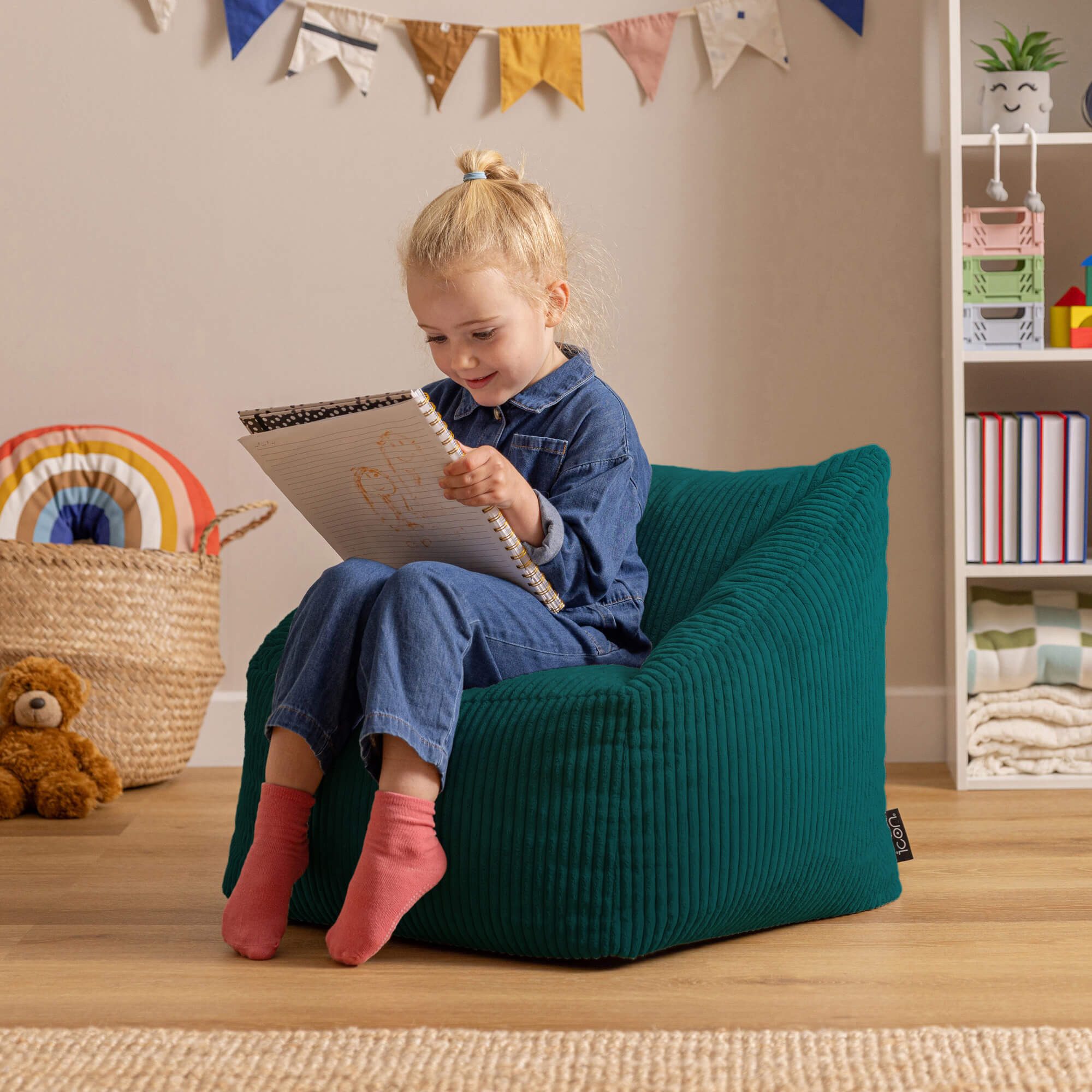 icon Sitzsack Kinder aus Cord Flauschig „Natalia“, 55x44cm, Made in Germany günstig online kaufen