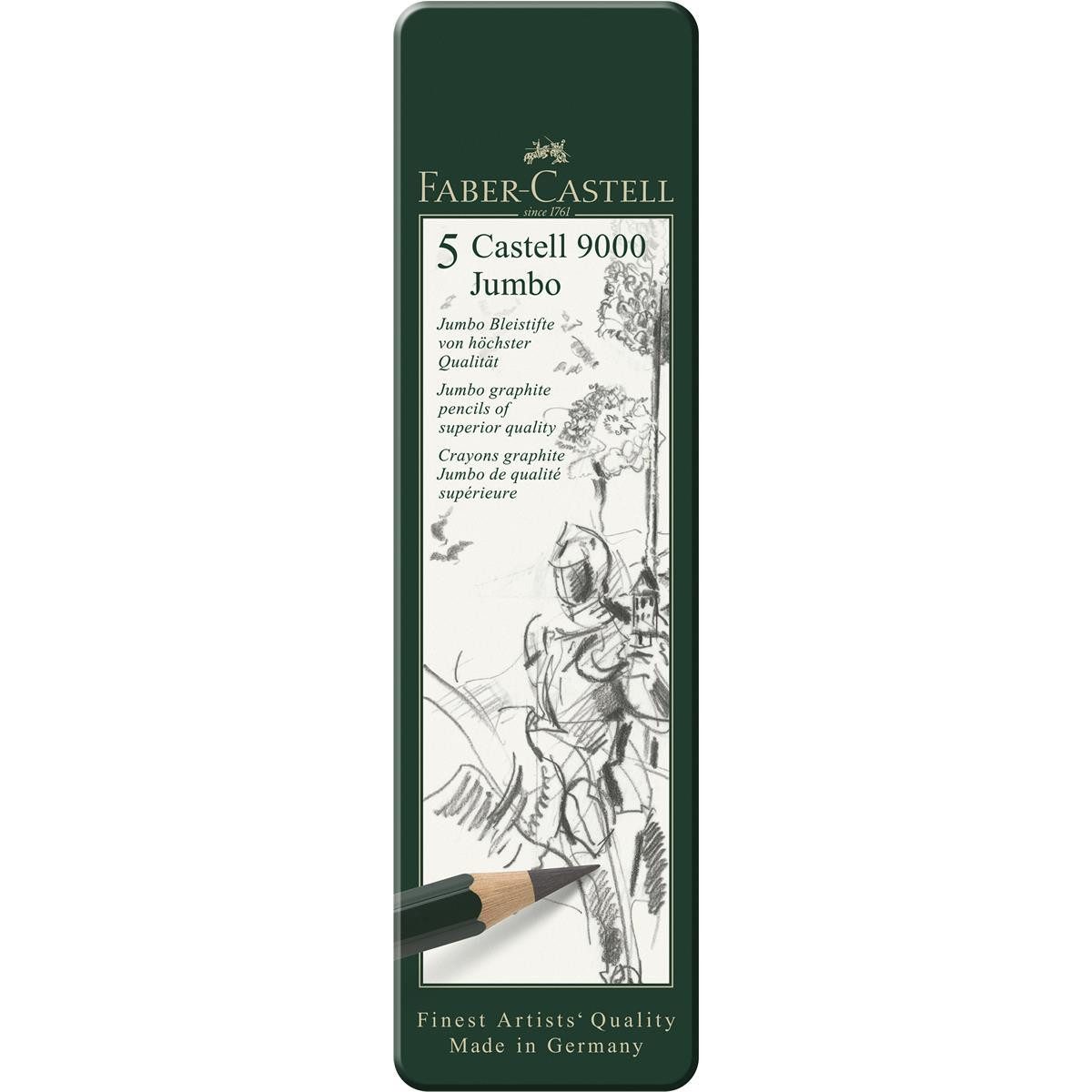 Zeichenkohle Faber-Castell Castell 9000 Bleistift - Jumbo - 5er Etui