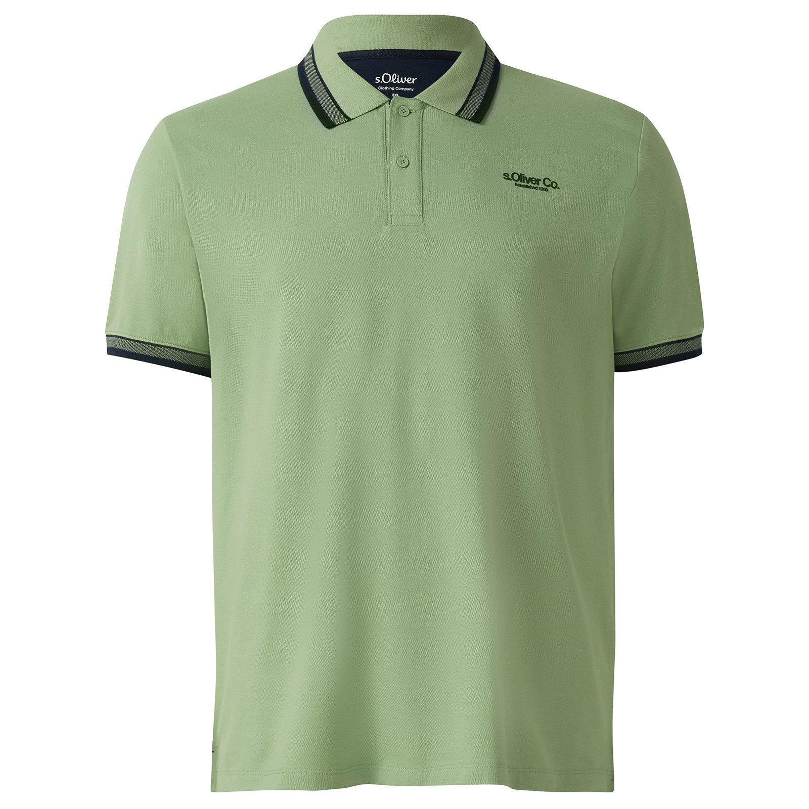 s.Oliver Poloshirt s.Oliver Übergrößen Stretch-Poloshirt hellgrün