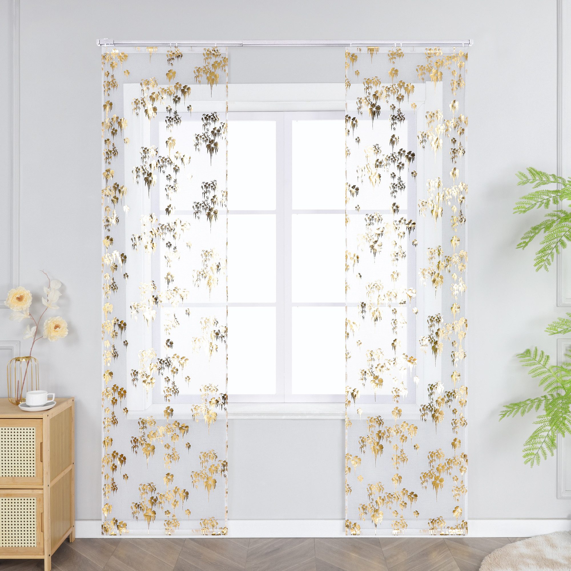 Joyswahl Schiebegardine (2 St), Klettband, transparent, Voile, Flächenvorha günstig online kaufen