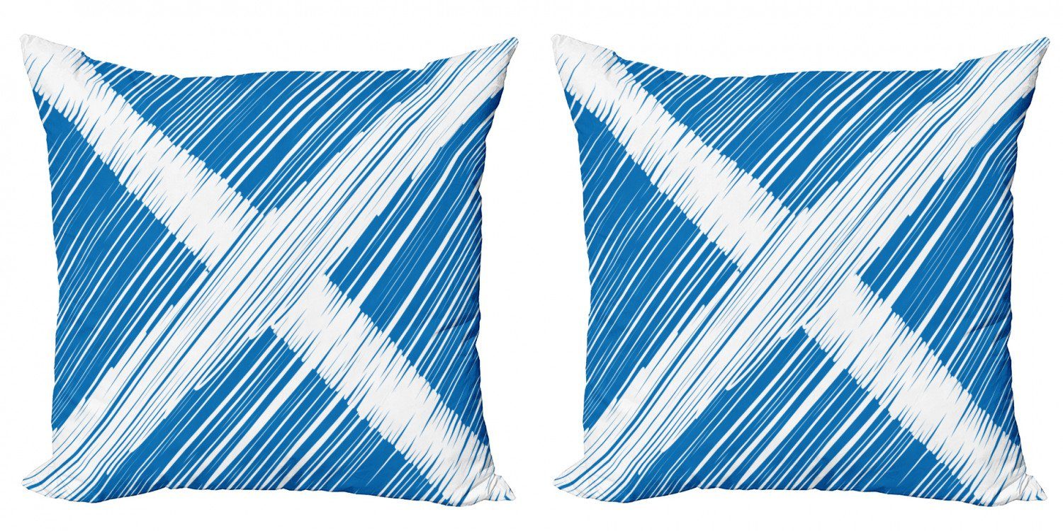 Kissenbezüge Modern Accent Doppelseitiger Digitaldruck, Abakuhaus (2 Stück), Schottland Nationalflagge Gekritzeltes