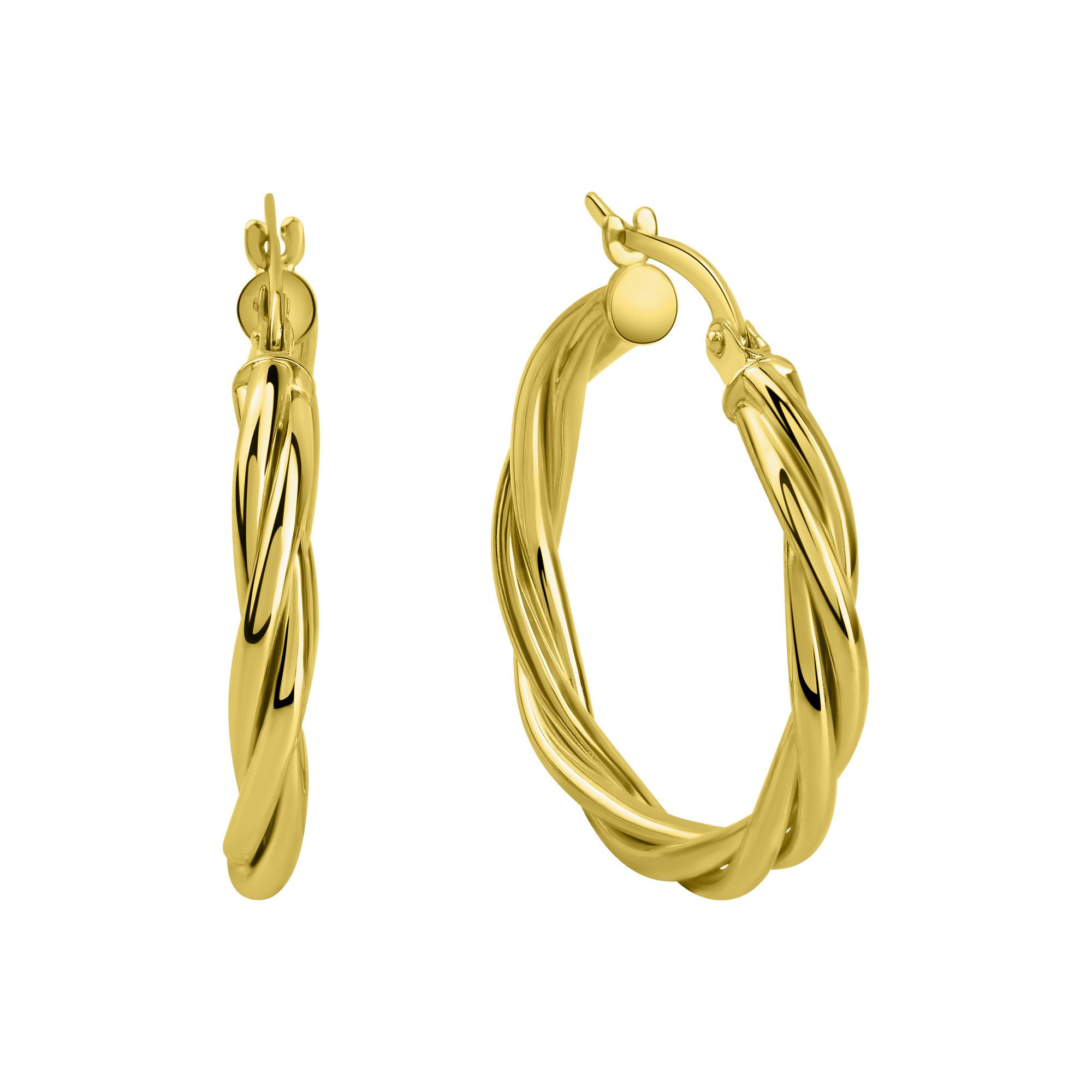 Fascination by Ellen K. Paar Creolen 585/- Gelbgold gedreht