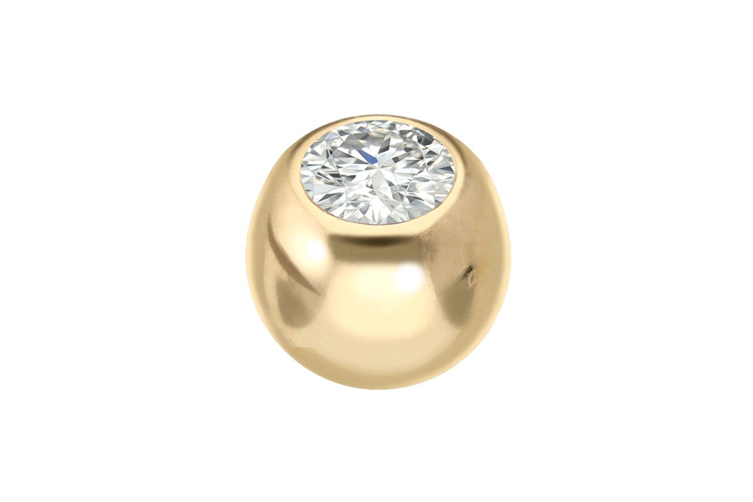Piercing-Set 18 Karat Gold Schraubkugel DIAMANT