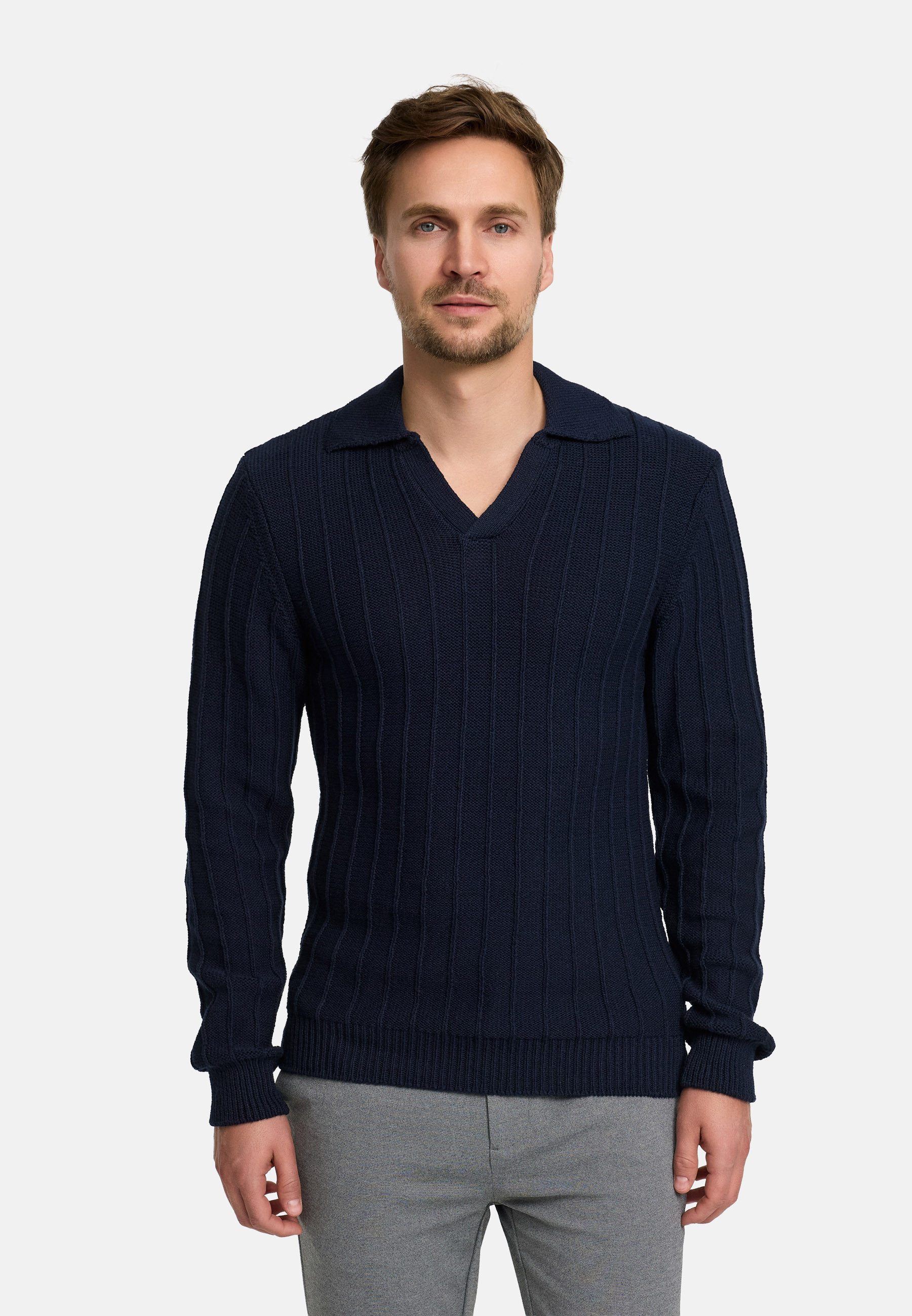 Jeff Strickpullover JFTruman polo knit Polostrick-Pullover günstig online kaufen