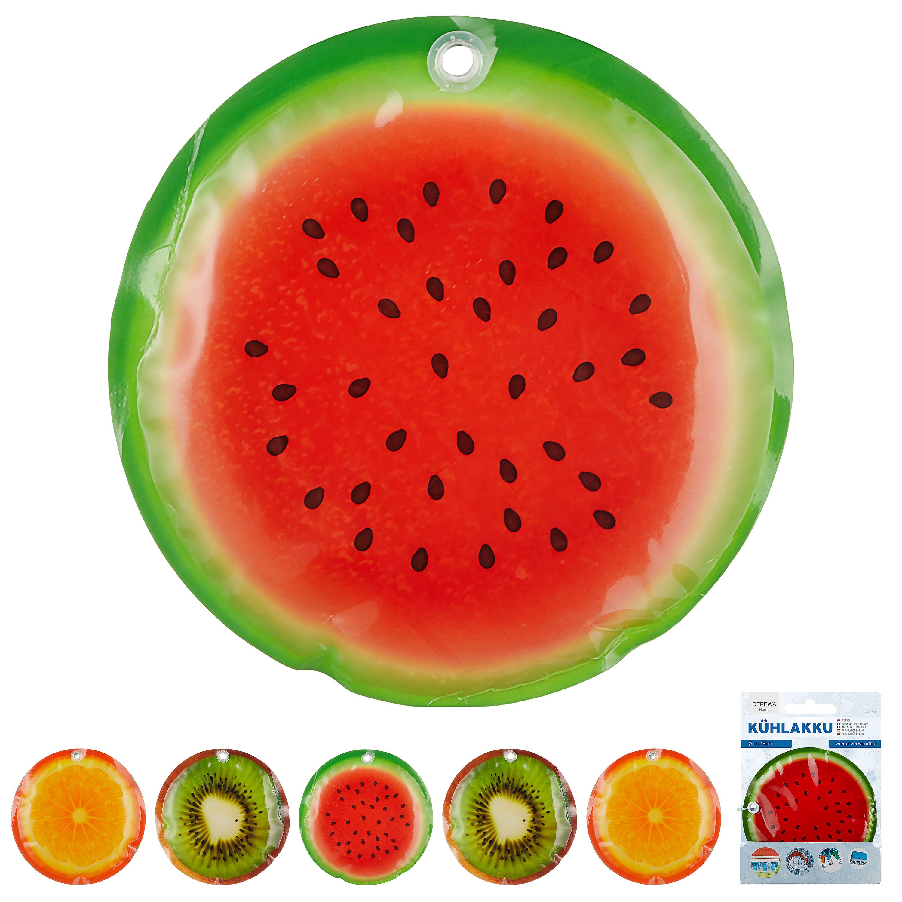 Kühlakku Kühlakku Früchte 6er Set 15x1cm Kühlelemente wiederverwendbar Coolpack