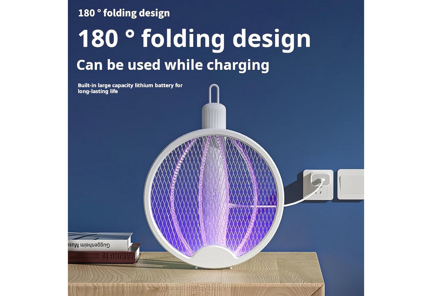 Thumbnail - RWEUOQ Fliegenklatsche Fliegenklatsche Mückenlampe 2 in 1, 180° Grad Drehung, Zusammenklappbar,stehend, 3000 V mit USB W...