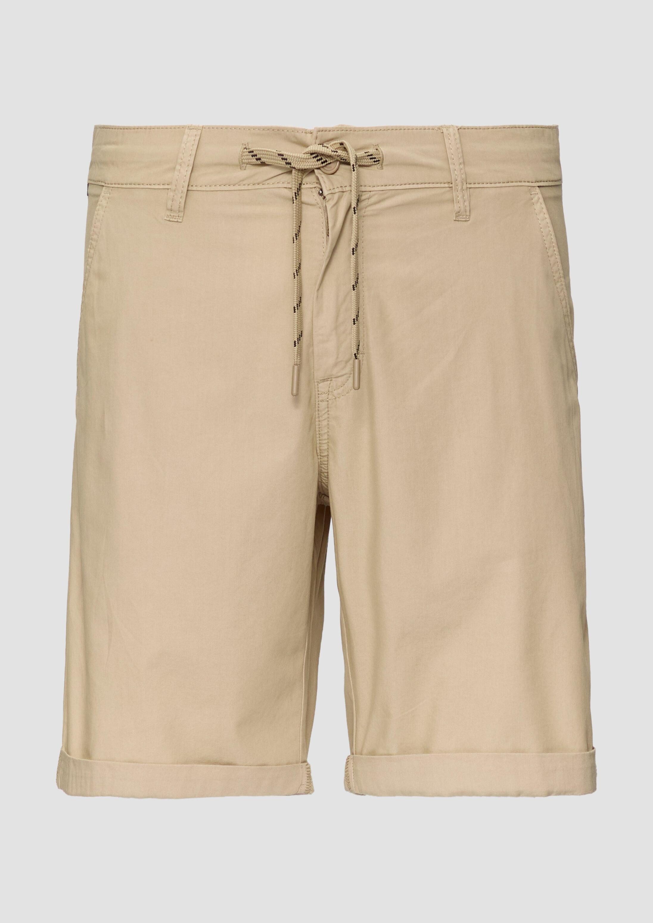 QS Shorts Hose JOHN Chino-Shorts aus Baumwolle mit fixiertem Umschlag