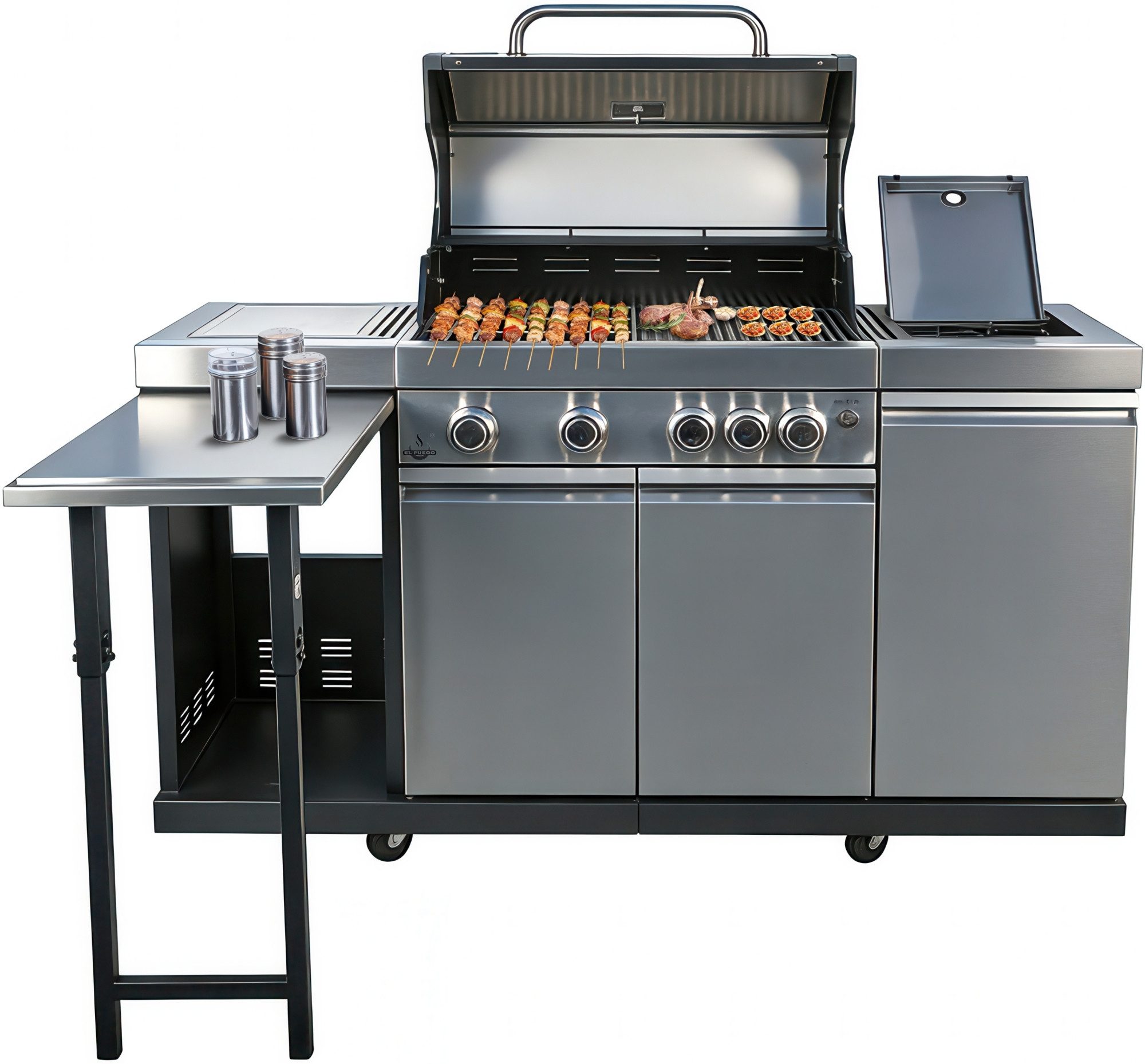 El Fuego Kombigrill Augusta, 17 kW Gesamtleistung, auch als Holzkohlegrill verwendbar