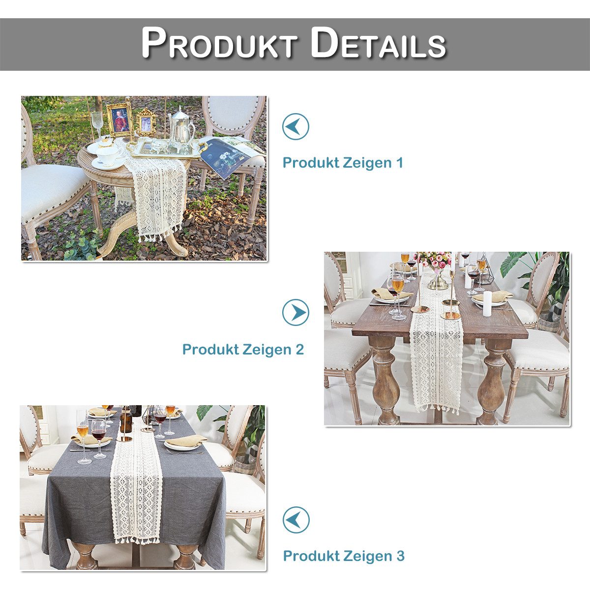 BTTO Tischläufer Boho Baumwollflachs Tischläufer mit Quasten, Home Party De günstig online kaufen