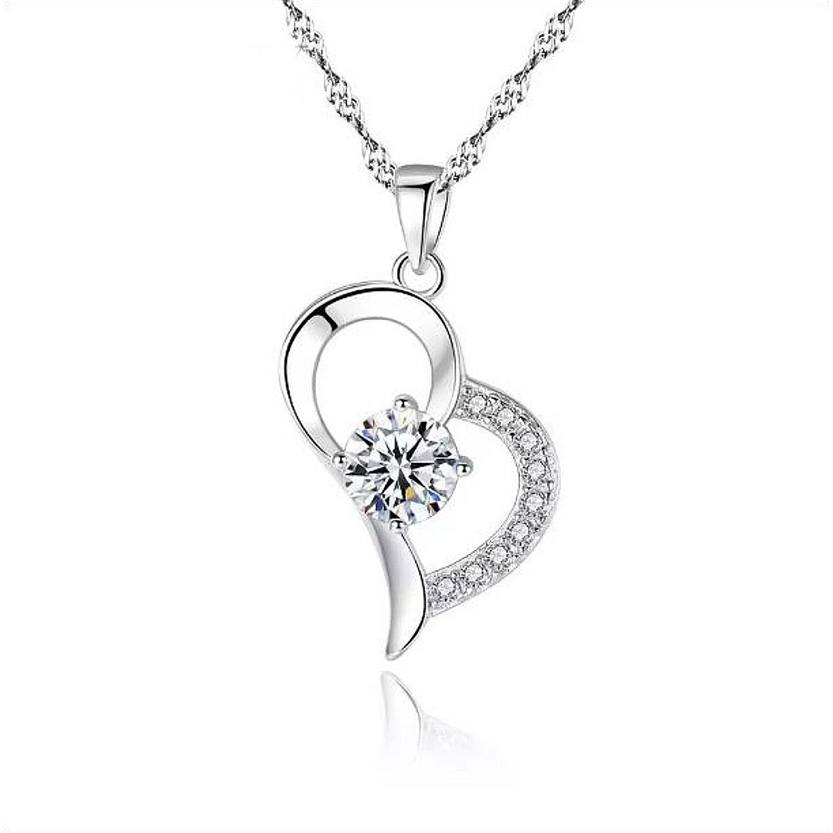 KARMA Silberkette Halskette Damen Silber 925 mit Anhänger Herz Damenkette m günstig online kaufen