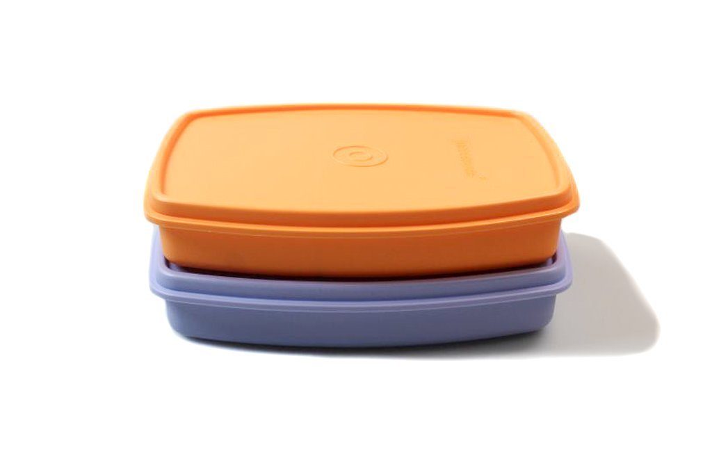 Tupperware Lunchbox Clevere Pause 480 ml orange blau + SPÜLTUCH