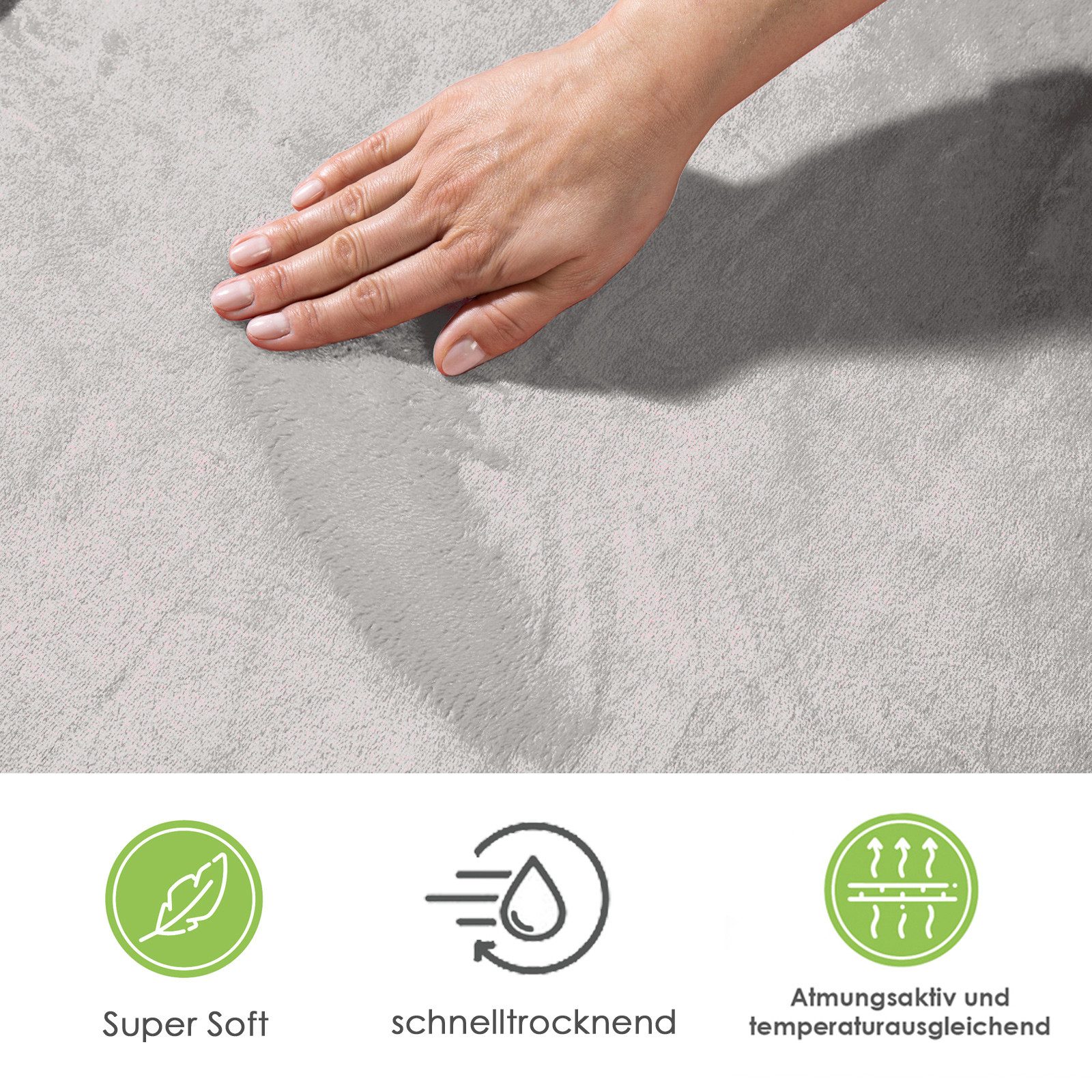 heimtexland Bademantel Super Soft Bademantel Teddy Fleece Morgenmantel, Midilänge, Stehkragen, Bindegürtel, super weich und flauschig I Hochflor meliert I 150x200 cm