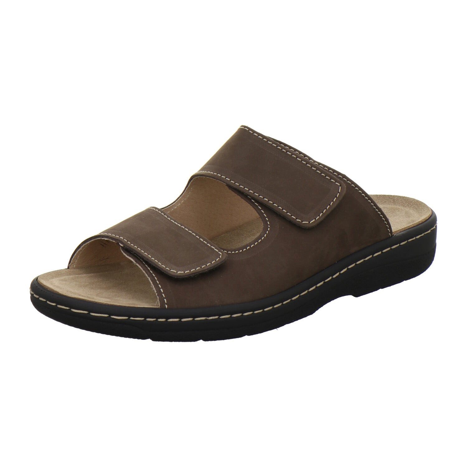 AFS-Schuhe Herren Wechselfußbett Pantolette aus Nubukleder mit Klettverschluss und Fußbett, Made in Germany