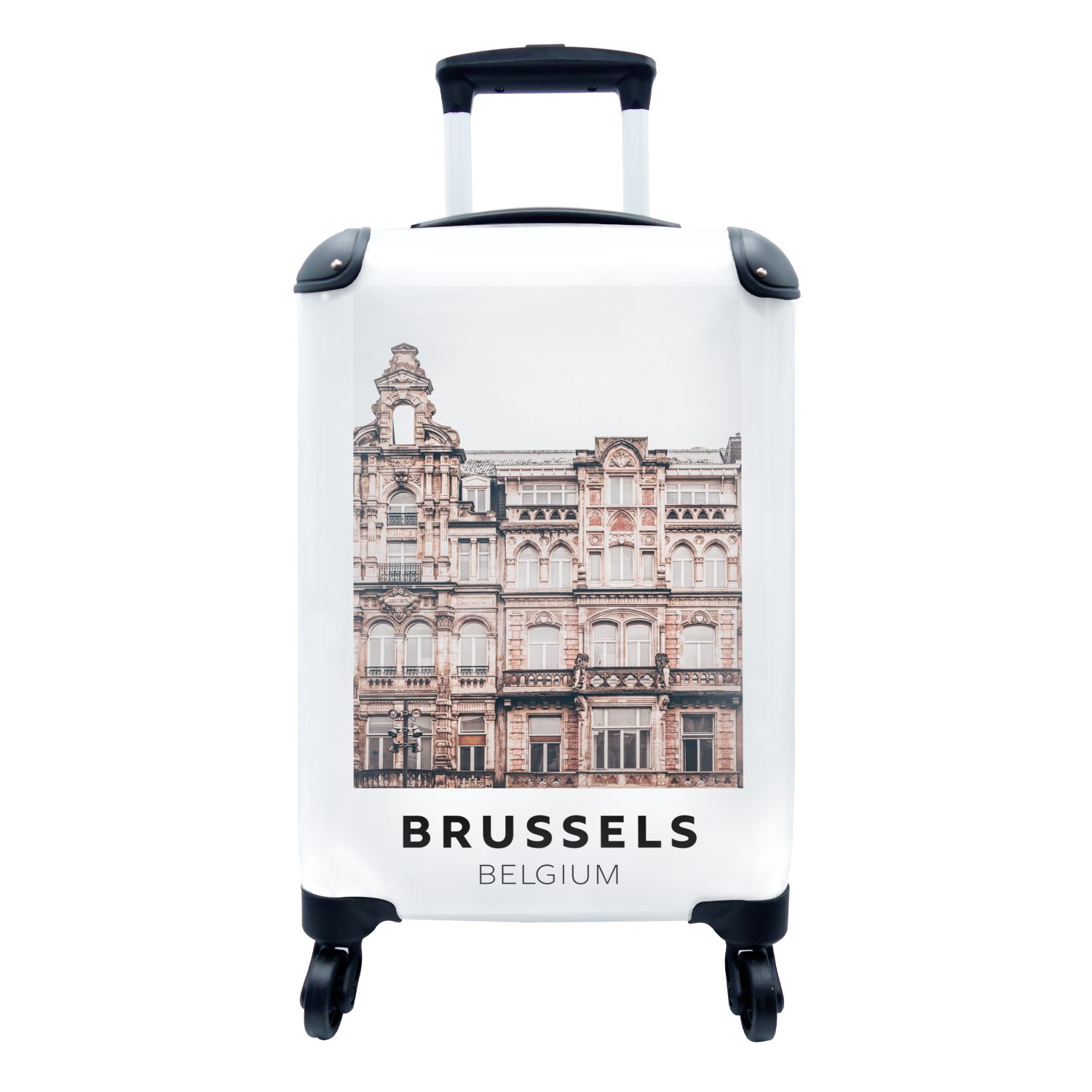 MuchoWow Handgepäckkoffer Handgepäck Reisekoffer Reisetasche mit für Ferien, - Trolley, Rollen, rollen, Belgien Architektur, - 4 Brüssel