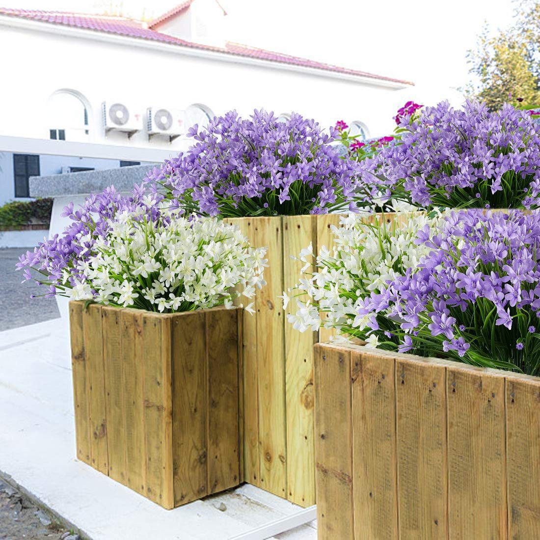 Kunstblumenstrauß 3 Bündel Blumen Geranie Blumen, Dekoration künstliche Faux, Coonoor, Außenbereich Kunstblumenstrauß, ideal für gärten Kunstpflanzen – Bild 3 von 5