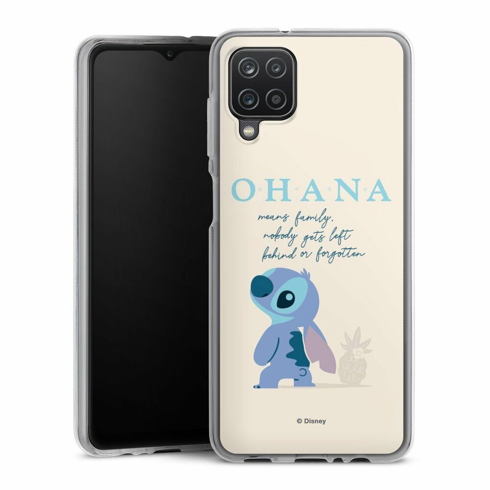 DeinDesign Handyhülle Lilo & Stitch Offizielles Lizenzprodukt Disney Ohana Stitch, Samsung Galaxy A12 Silikon Hülle Bumper Case Handy Schutzhülle