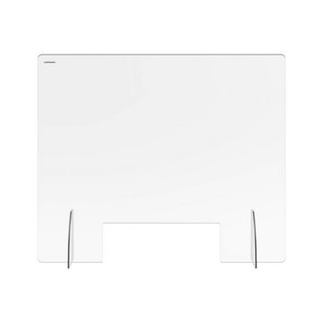 Uniprodo Schutzwand Spuckschutz Acrylglas 95x80 cm Niesschutz Durchreiche 30x10 cm