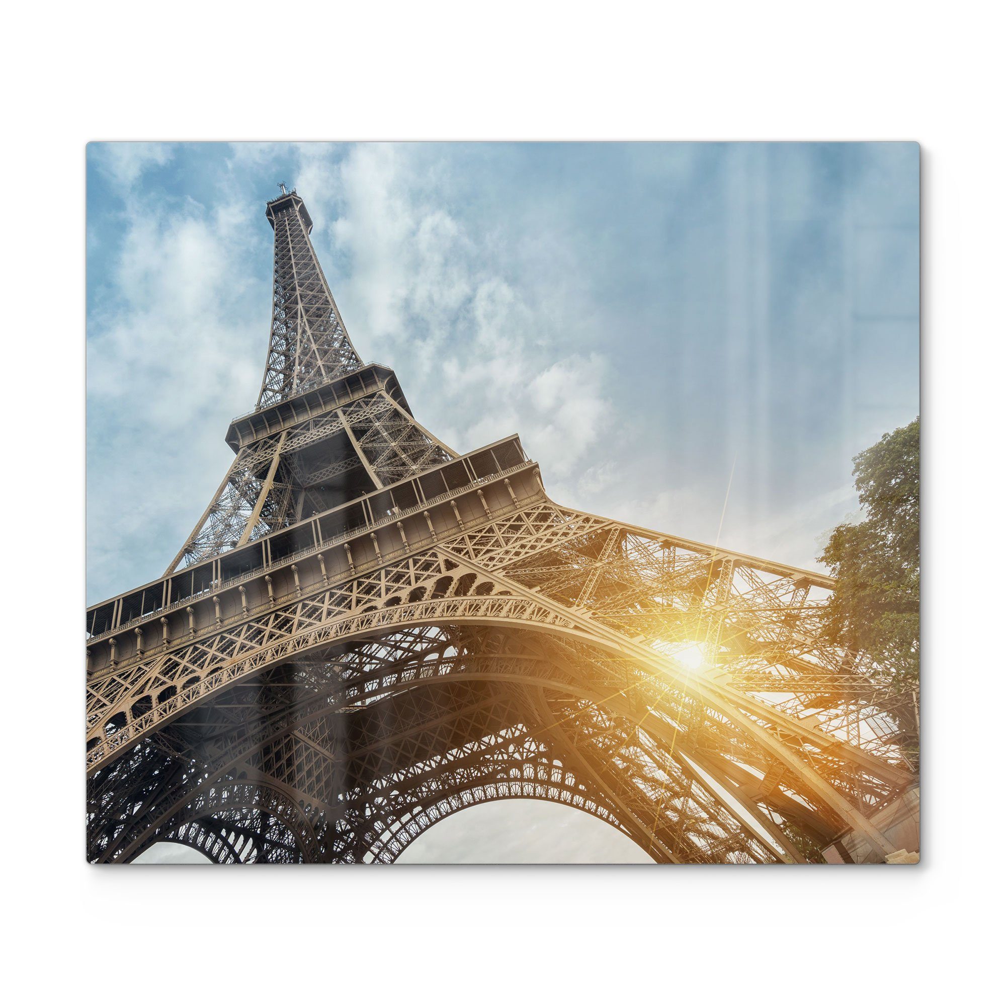 DEQORI Herdblende-/Abdeckplatte 'Am Fuße des Eiffelturms', Glas, (1 tlg), Glas Herdabdeckplatte Ceranfeld Herd