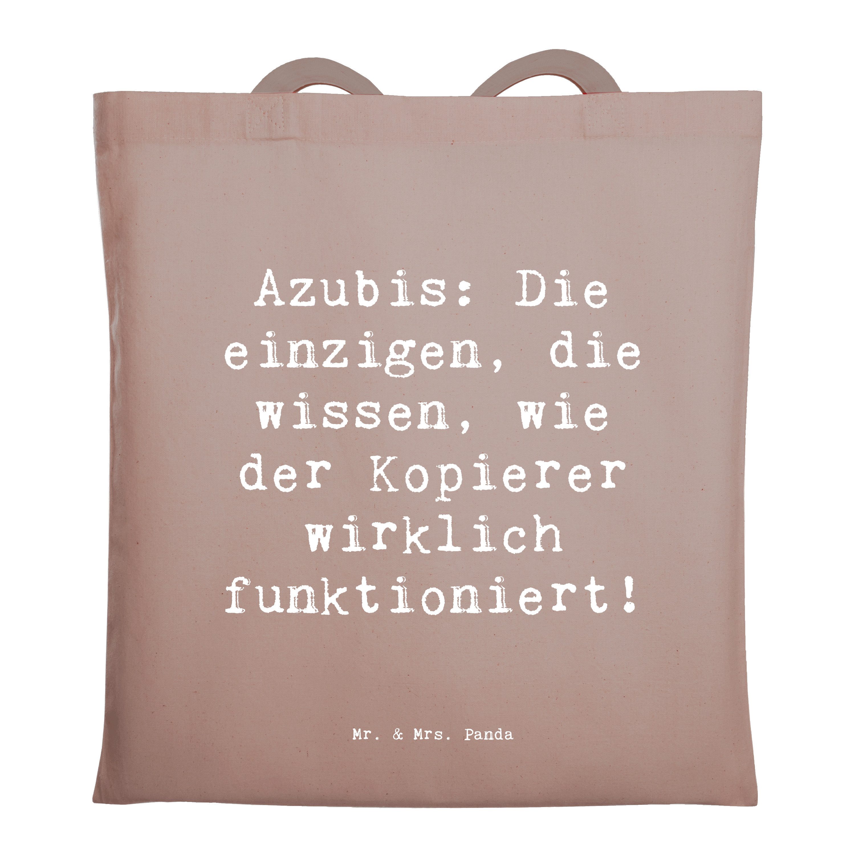 Tragetasche Spruch Auszubildende Kopierer - Braun Pastell - Geschenk, Einkaufstas