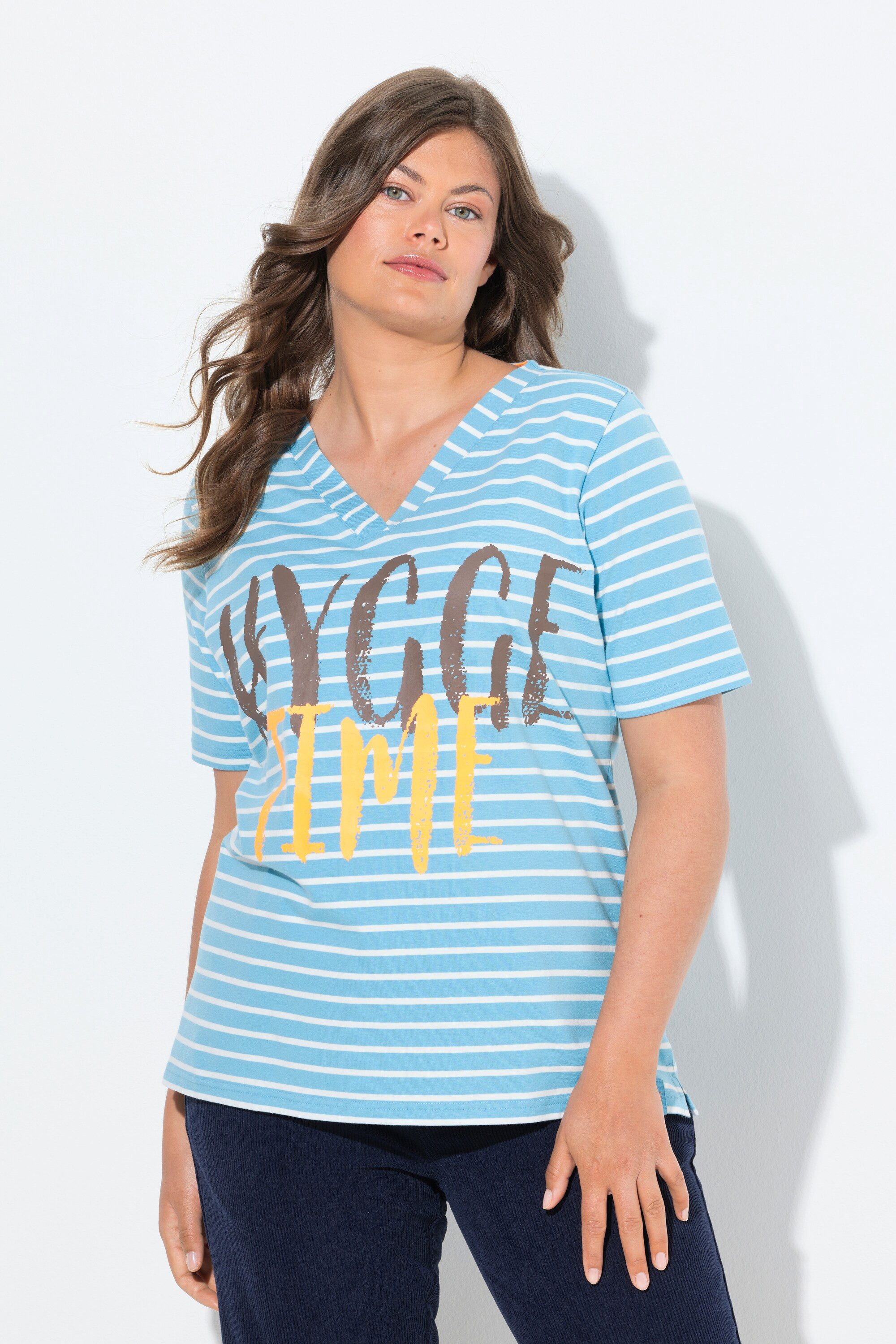 Laurasøn T-Shirt Ringelshirt 1/2-Arm V-Ausschnitt günstig online kaufen