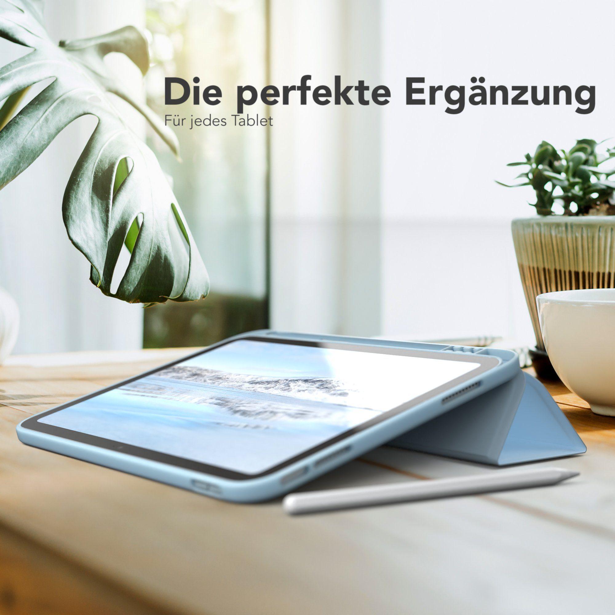 EAZY CASE Tablet-Hülle Penholder Smartcase für Apple iPad 2025 (11. Gen) 11 Zoll, Touchpen Stifthalterung Klappcase Anti-Kratz Tablet Tasche Hellblau – Bild 2 von 5