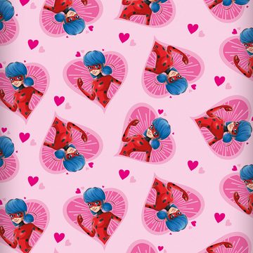 Spannbettlaken Miraculous Ladybug Spannbettlaken Herz Pink Rosa 90/100 x 190/200 cm, BERONAGE, 100% Baumwolle, Gummizug: ja, (1 Stück)
