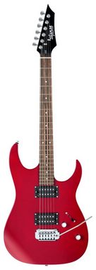 Shaman E-Gitarre Element Series HX-100 mit Koffer Set, geölter Hals aus Ahorn - 2 Humbucker Pickups - Satin