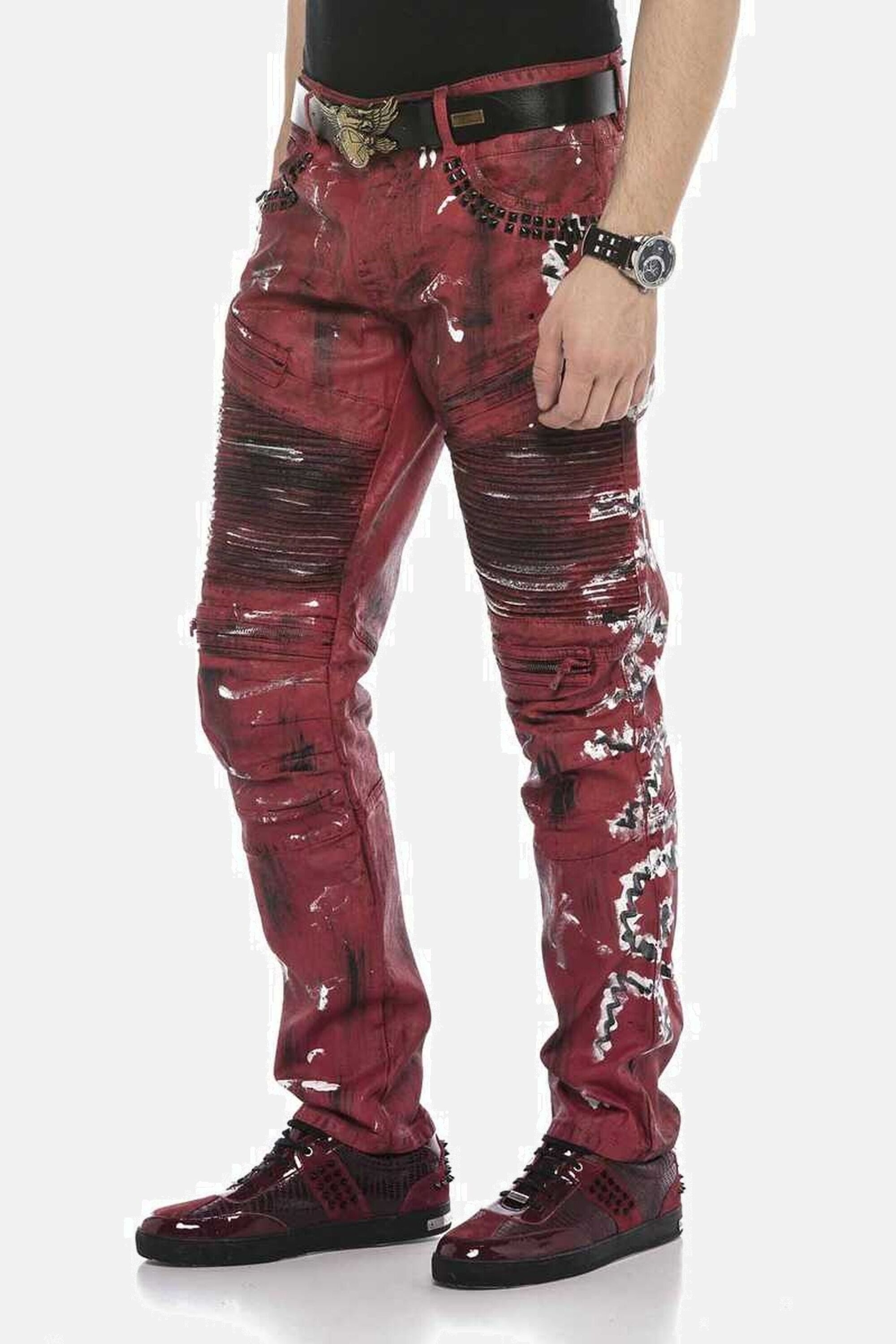Cipo & Baxx Slim-fit-Jeans DENIM Röhrenjeans mit Farbbeschichtung, CD608