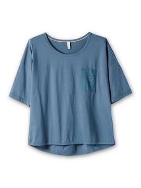 Sheego T-Shirt Große Größen mit Brusttasche aus Spitze