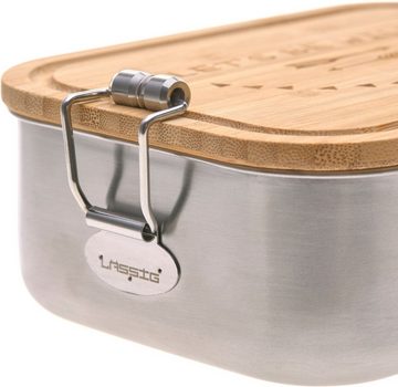 LÄSSIG Lunchbox Bamboo, Adventure, Bambus, Edelstahl, (1-tlg), mit Holzdeckel