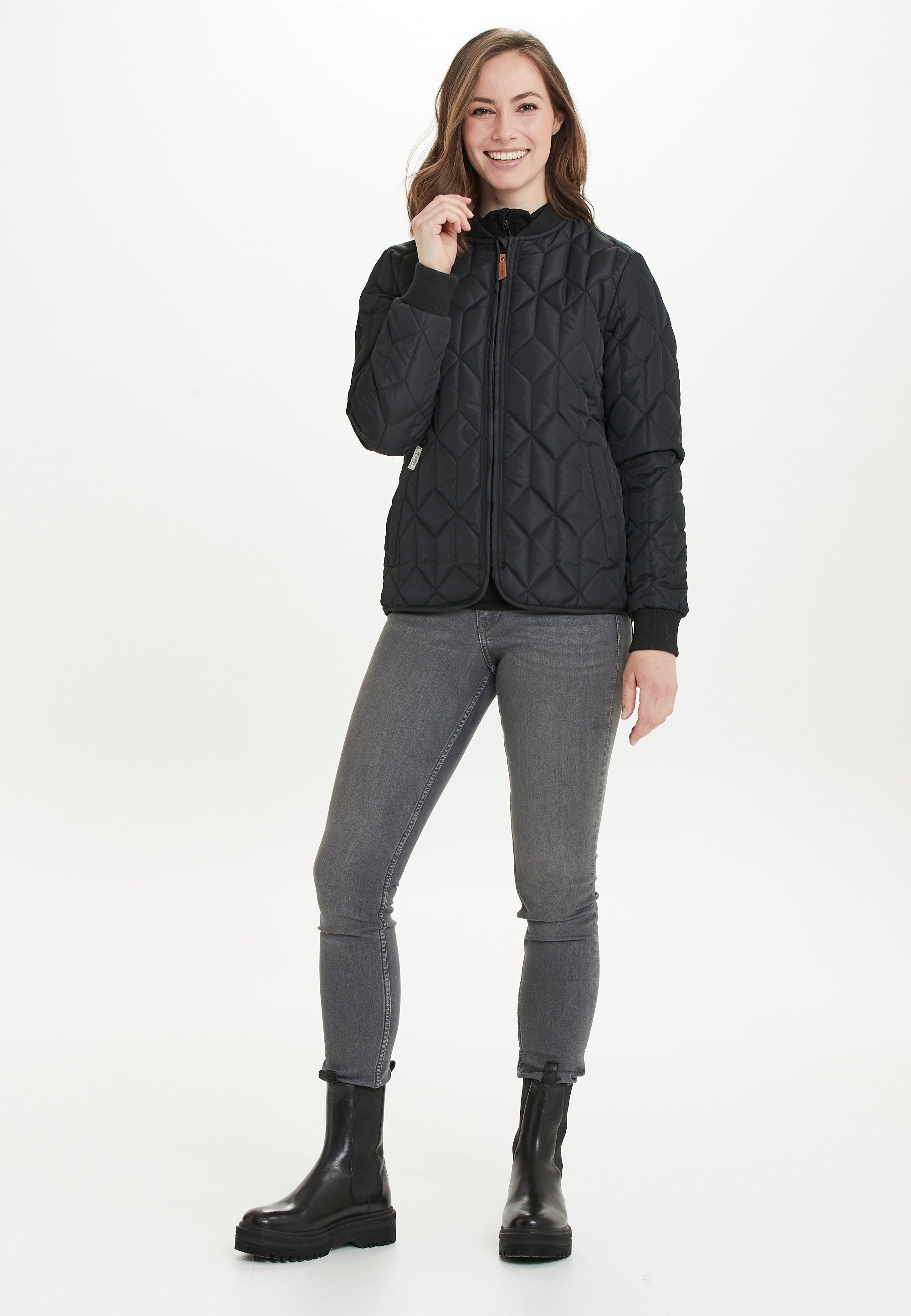 Outdoorjacke schwarz WEATHER mit elastischen REPORT Piper Bündchen