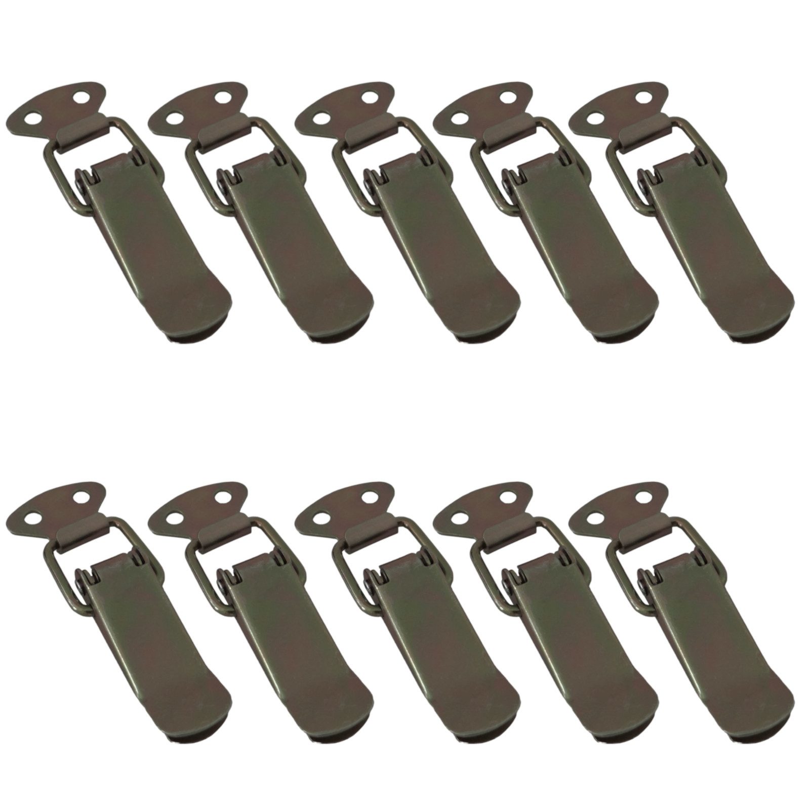 SO-TECH® Kastenriegelschloss Spannverschluss LATCH Kniehebelspanner Stahl Verbinder, (10-tlg), Länge: 78 mm, Breite: 16 / 27 mm, Höhe: 9,3 mm, Gelb verzink
