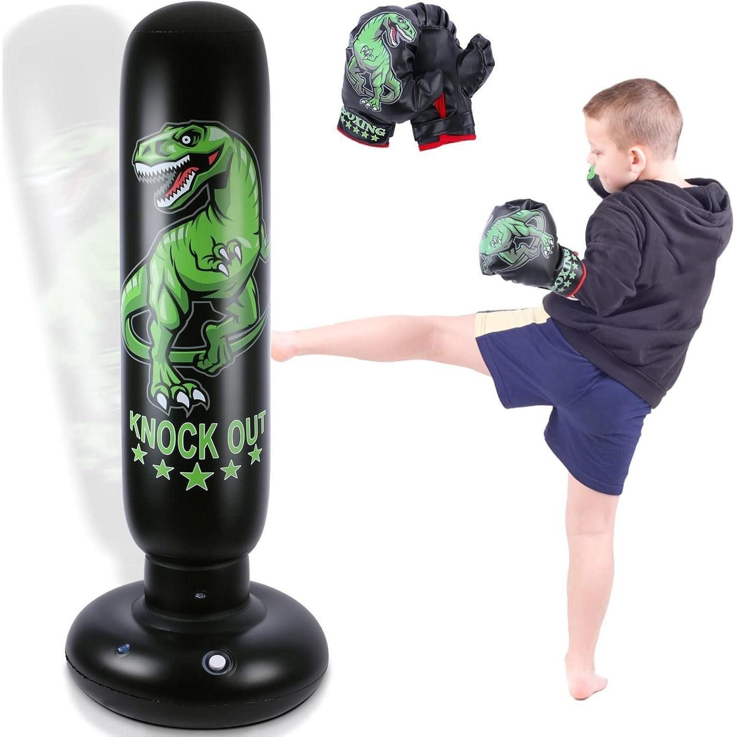 LuxusKollektion Kinderboxhandschuhe Dinosaurier Boxsack Kinder 160 cm mit Boxhandschuhen - MMA